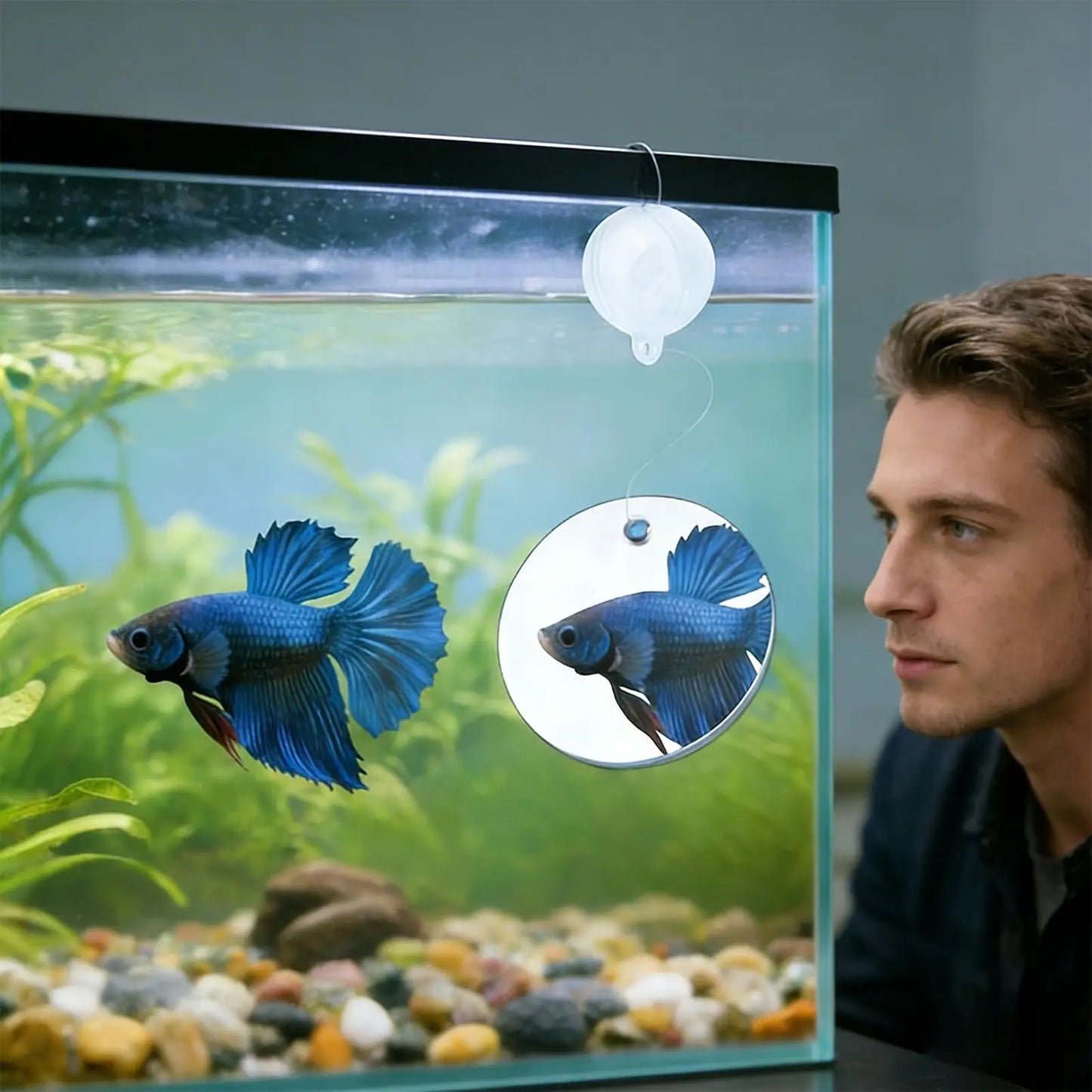 2-Pack Floating Fish Feeding Ring with Suction Cup | Betta & Turtle