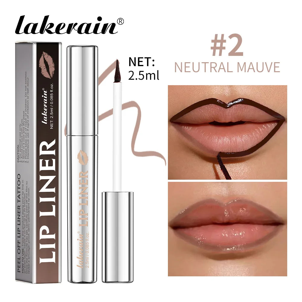 Lip Liner Peel Off Lip Stain Tattoo Long-Lasting Waterproof Smudge-Proof Transfer-Proof Matte Lipliner Pencil Magic Lip Cosmetic Peaceful Pleasures Health and Wellness 2Neutral Mauve