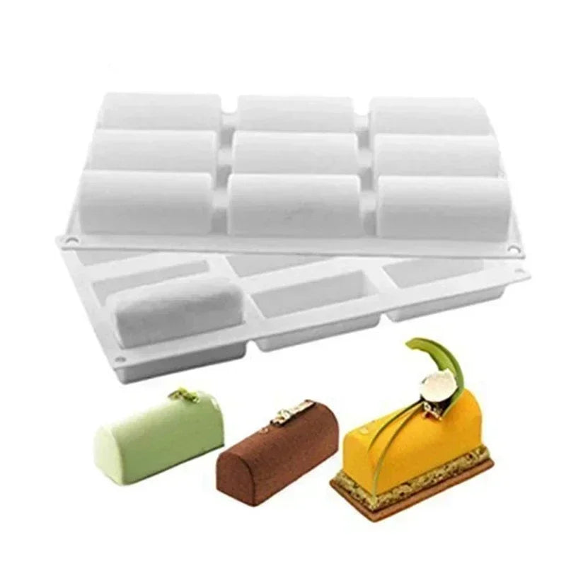 Baking Tools 9 Cavity Silicone Mold 3D Stick Half-cylindrical Long