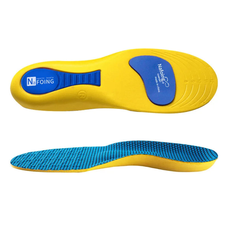 Sport Orthopedic Insoles for Feet Men Women EVA Breathable Shock Absorption Shoes Insole for Running Basketball Sport Care Pads Peaceful Pleasures Health and Wellness yellow 37-38(240mm)