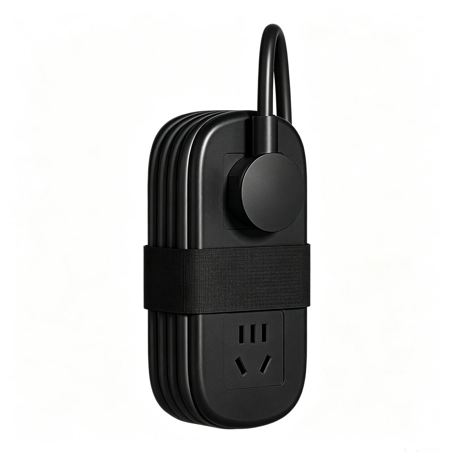 250V-10A Universal Electrical Power Strip With Storage Straps Portable Travel Adapter Fast Charging Station for Home/Travel Peaceful Pleasures Health and Wellness Black