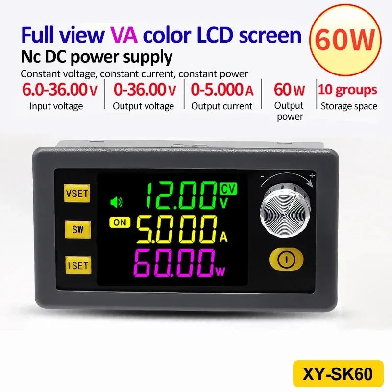 DC Buck Boost Converter SK60 SK120 Adjustable CC CV Regulated Power Supply Module for Lab Solar Charger Peaceful Pleasures Health and Wellness XY-SK60 60W
