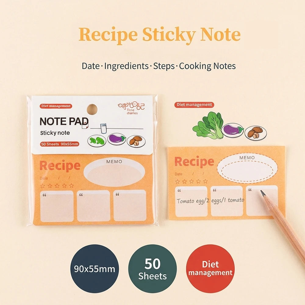 50 Sheets Multi Scene Functional Sticky Notes Colored Memo Pads