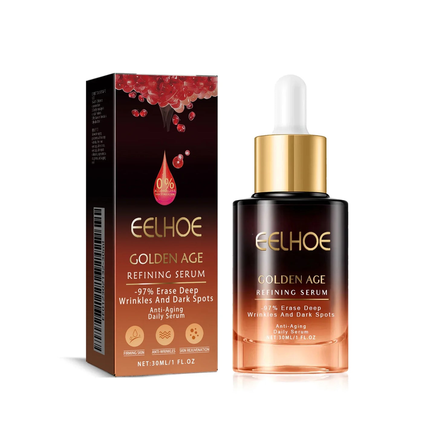Golden Age Refining Serum Deeply Nourishing Reduce Fine Line Lift and Tighten the Skin Control Oil Moisturizing Facial Essence Peaceful Pleasures Health and Wellness 30ml Boxed