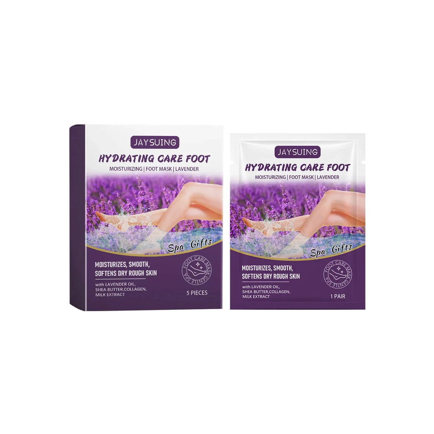 Jaysuing Exfoliating Foot Mask – Hydrate & Soften Feet (5 pcs)