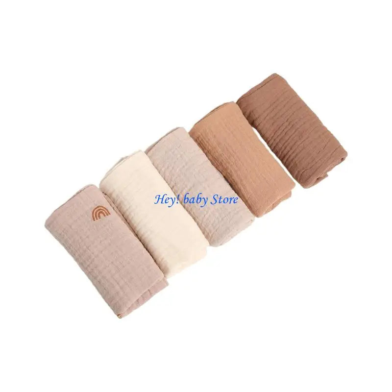 5-Pack Baby Burp Cloths | 4-Layer Breathable Cotton Washcloths