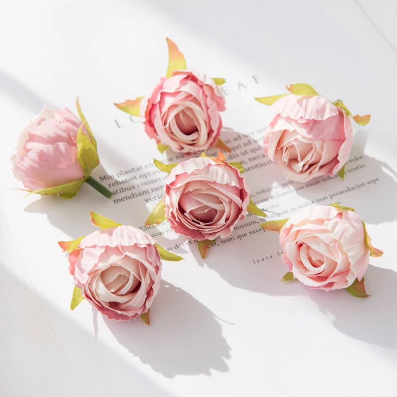 Silk Rose Flower Heads for Wedding & Home Décor | 10/30 Pcs