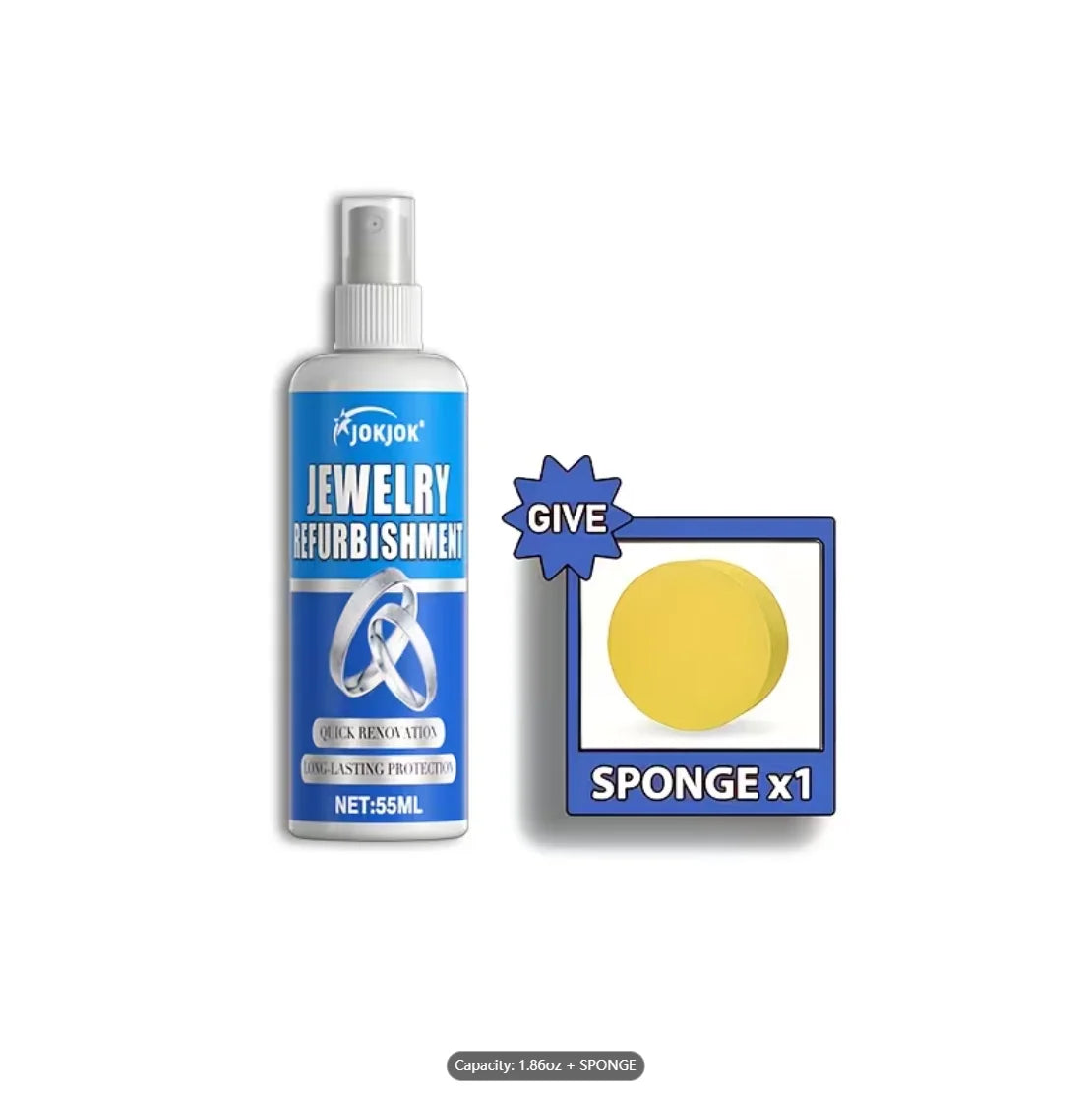 Quick Shine Jewelry Cleaner Spray with Sponge – Gold & Silver
