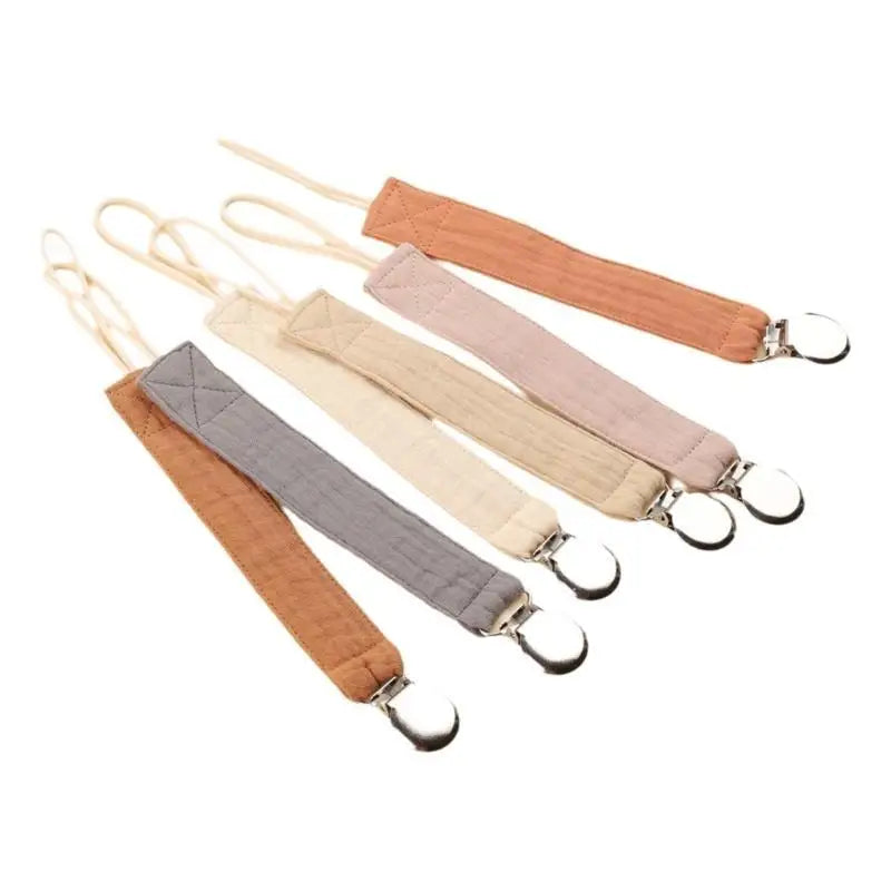 6-Pack Baby Pacifier Clips Cotton Soother Chain | Newborns