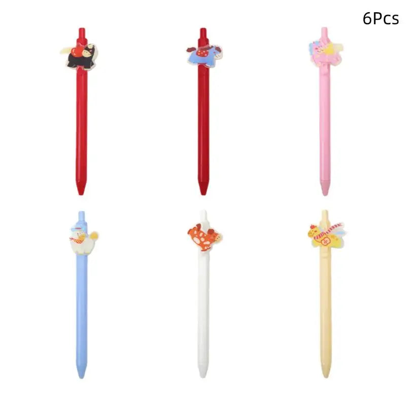 Cute Pony Gel Pens 5/6 Pack – Quick-Dry Decorative Writing Pens
