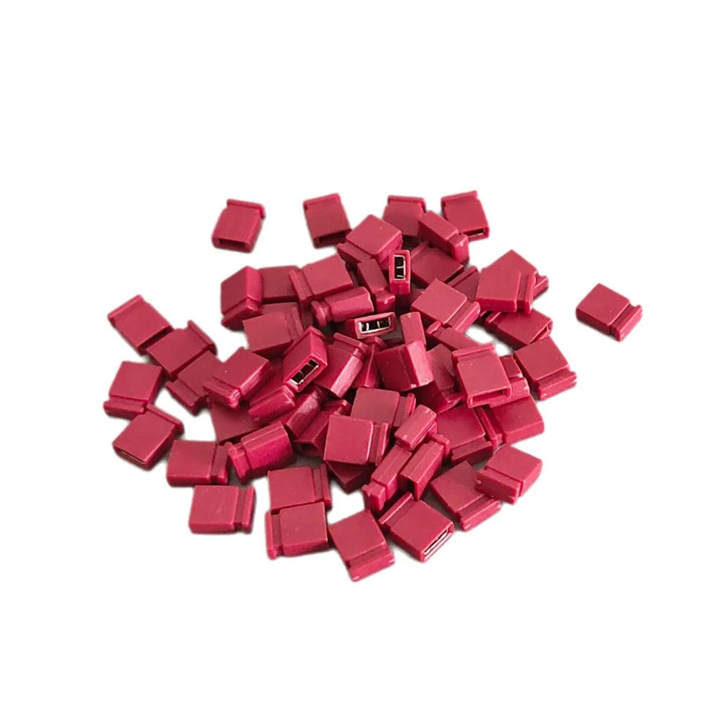 100PCS Closed Jumper Shorted Cap & Headers & Wire Housings 2.54MM Shunt Red Black Yellow White Green Blue Peaceful Pleasures Health and Wellness Red