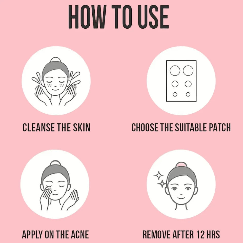 Invisible Waterproof Hydrocolloid Acne Patches – All Skin Types