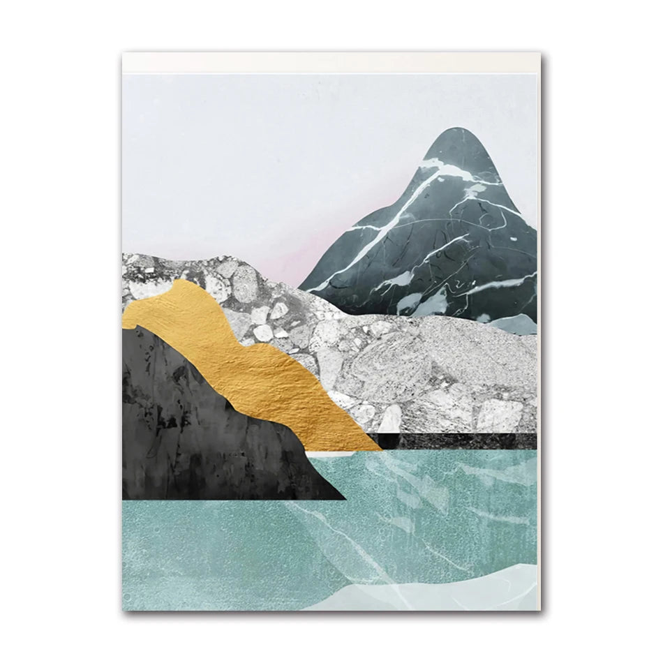 Wall Art Picture Home Corridor Decoration Abstract Canvas Painting Mountain Forest Sunset Landscape Nordic Poster Print Peaceful Pleasures Health and Wellness 2 50x70cm Unframed