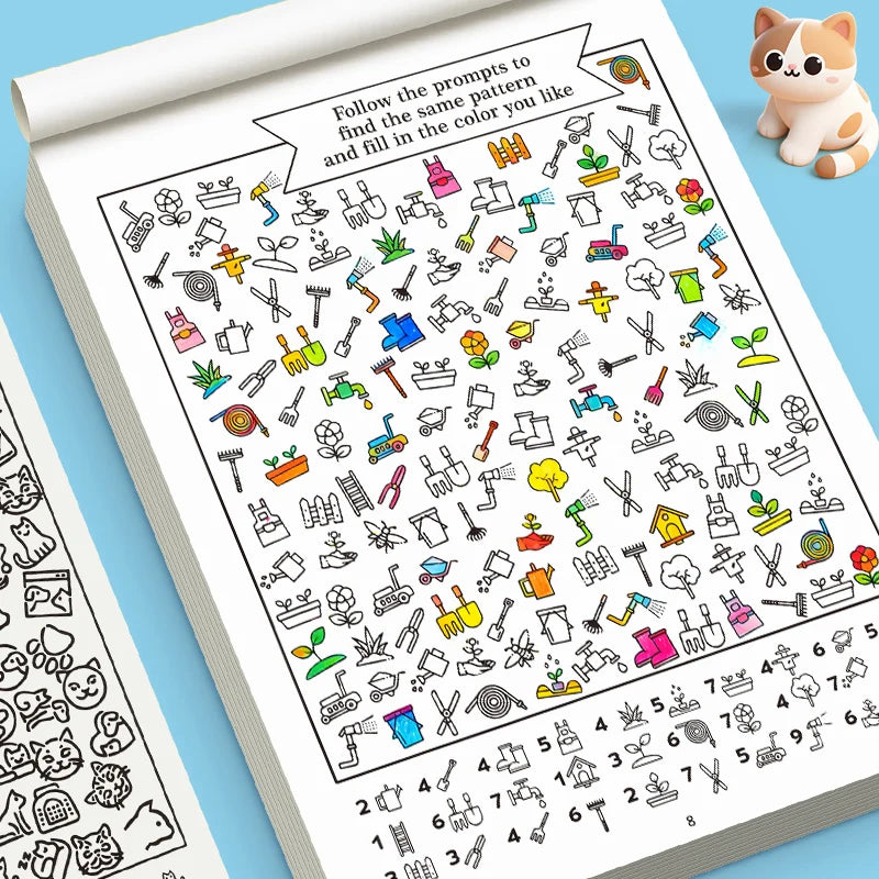 Children's Object-finding Counting Coloring Activity Book Hidden