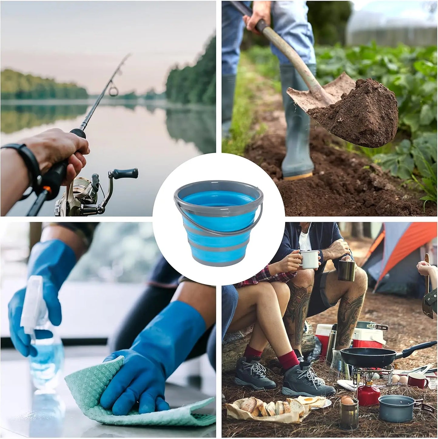 10L Foldable Water Bucket | Portable for Fishing, Travel & Cleaning