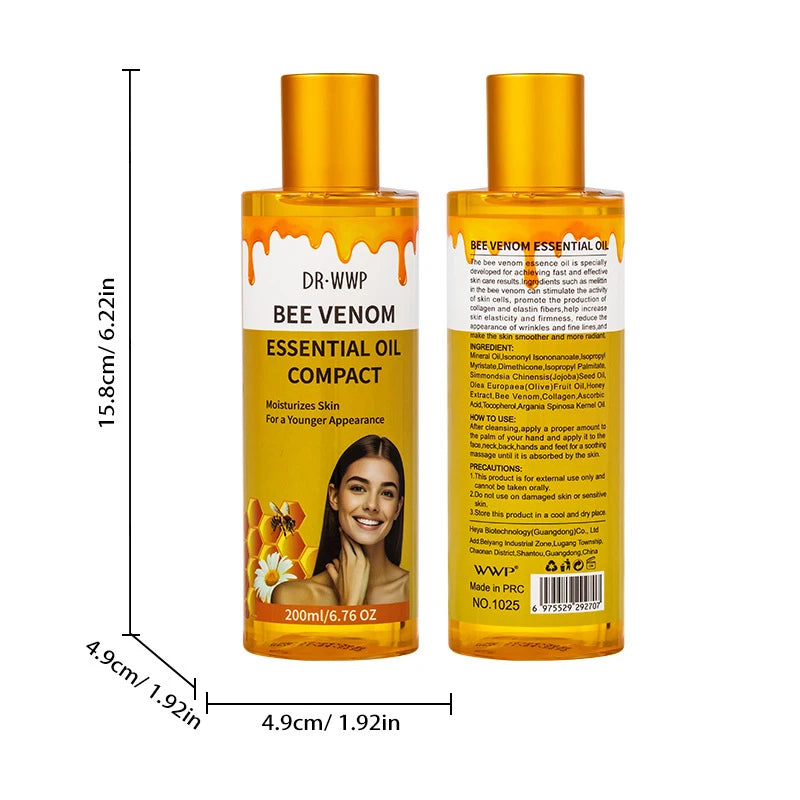 Ginger Massage Oil Relaxing Body Serum Deeply Moisturizes Nourishes Skin For All Skin Types Gua Sha Kojic Acid Essential Oil Peaceful Pleasures Health and Wellness Bee venom oil 200ml