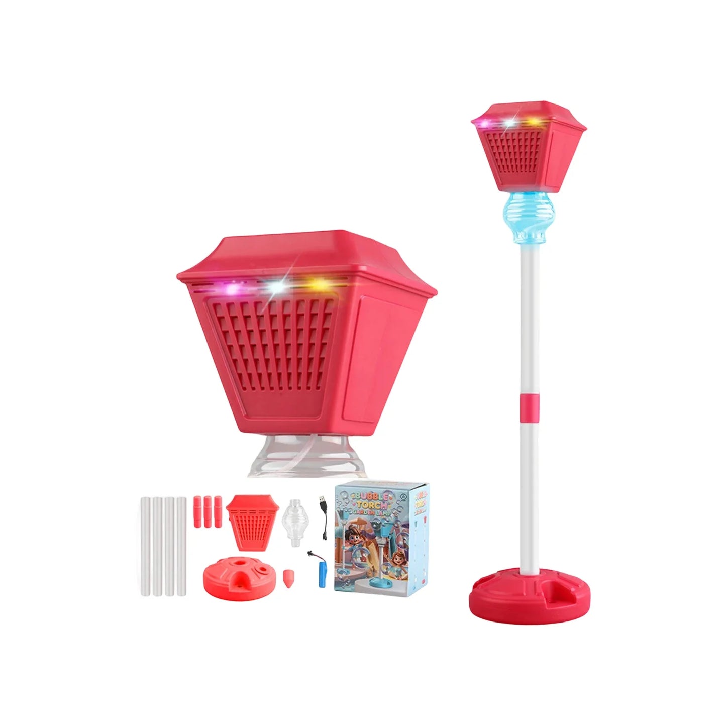 Electric Street Lamp Bubble Machine with LED Lights & Sound