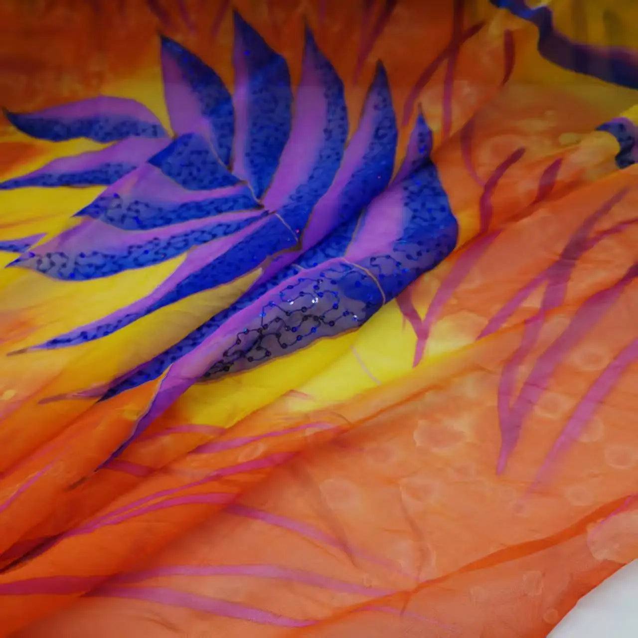 100% Silk Georgette Sequin Fabric | Saree Hijab Dress DIY