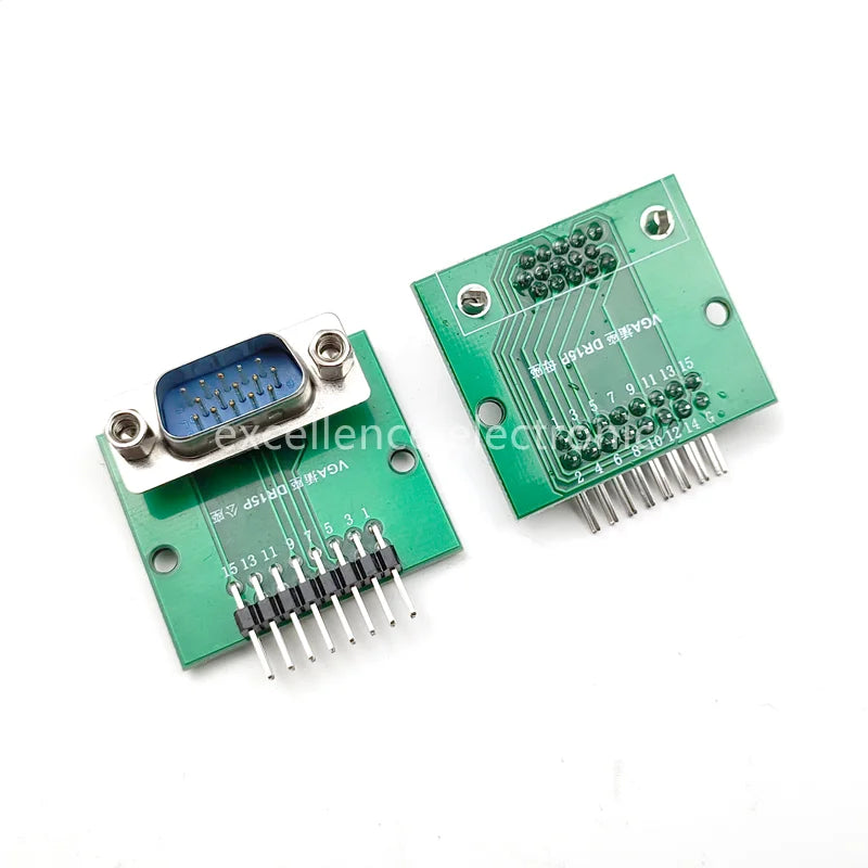 1PCS Vertical DR15 with Fixed Screw to Dip 2.54mm Interface Test Board D-sub VGA Male / Female Socket PCB Conversion Board Peaceful Pleasures Health and Wellness TYPE-4