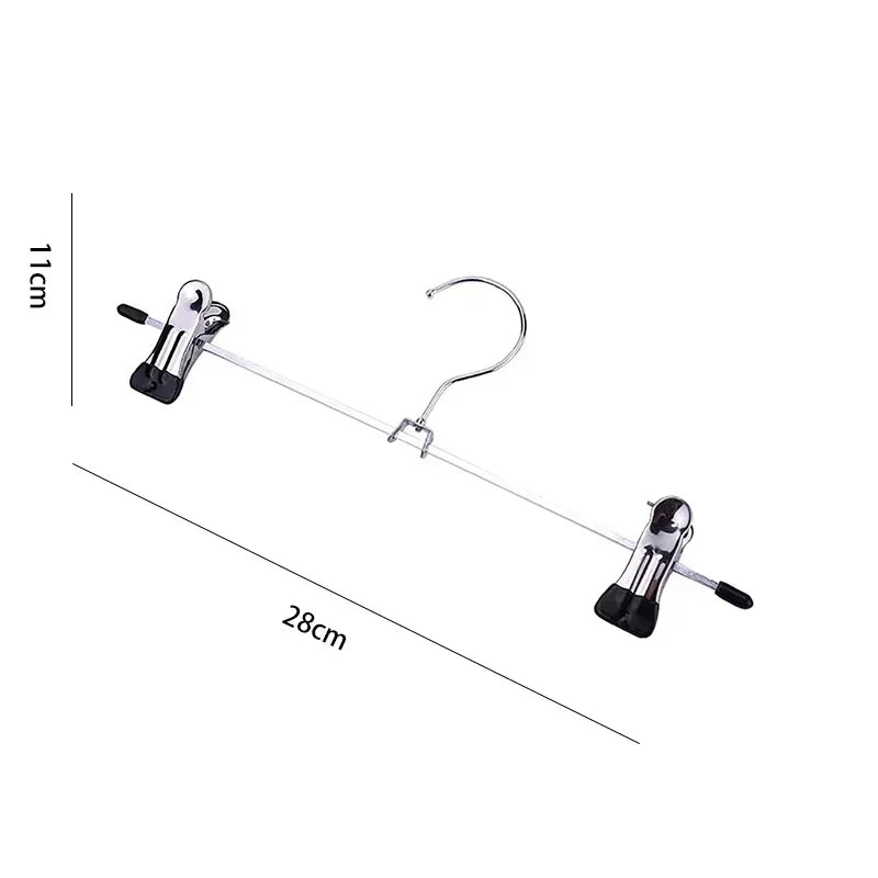 5-Pack Anti-Slip Stainless Steel Clothes Hangers for Pants & Skirts