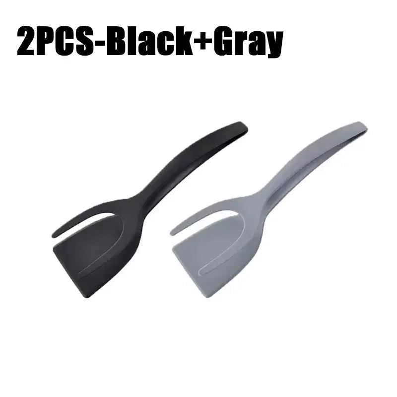 2-in-1 Silicone Spatula Tongs – Egg, Pancake & Steak Turner