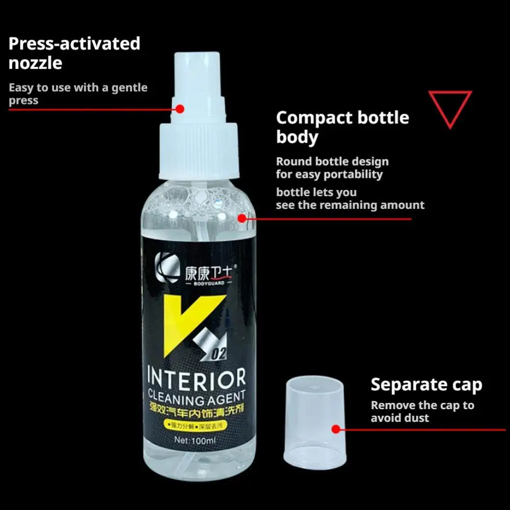 Car Interior Cleaner Agent Ceiling Cleaner Leather Flannel Woven Fabric Water Free Multipurpose Auto Dash Cleaning Tool Peaceful Pleasures Health and Wellness