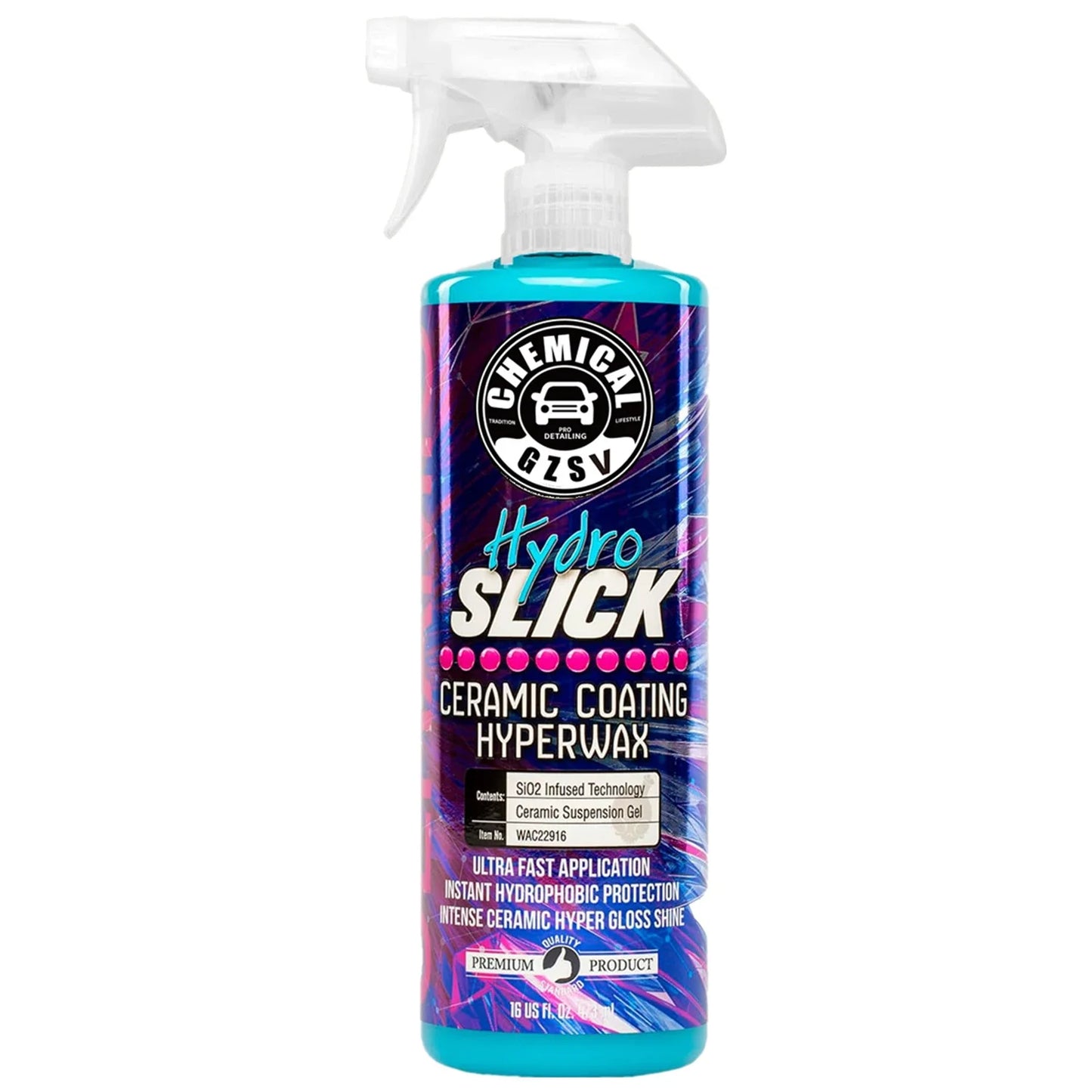 Chemical WAC22916 HydroSlick Intense Gloss Sio2 Ceramic Coating Hyperwax Hyper Gloss Shine Safe for Cars Trucks SUVs Motorcycles Peaceful Pleasures Health and Wellness