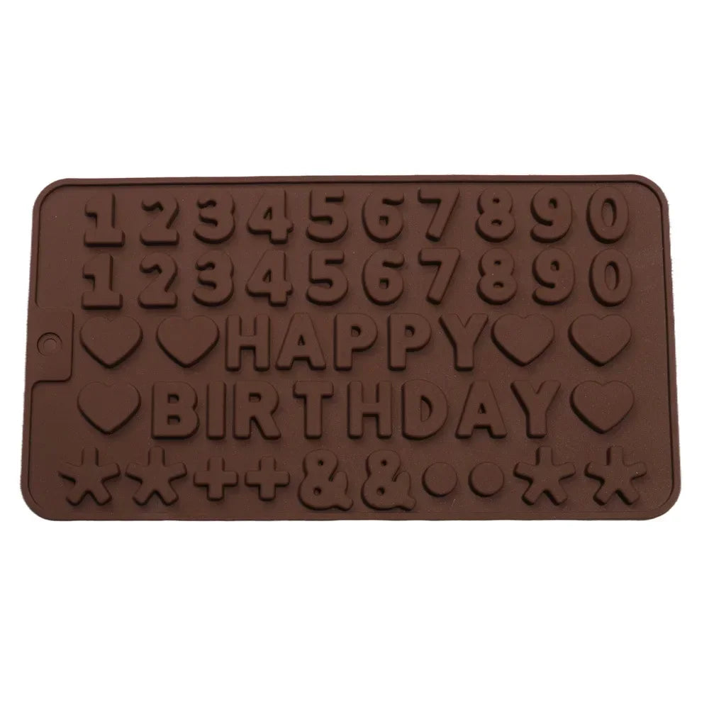 Number & Letter Silicone Baking Mold – Chocolate & Cake