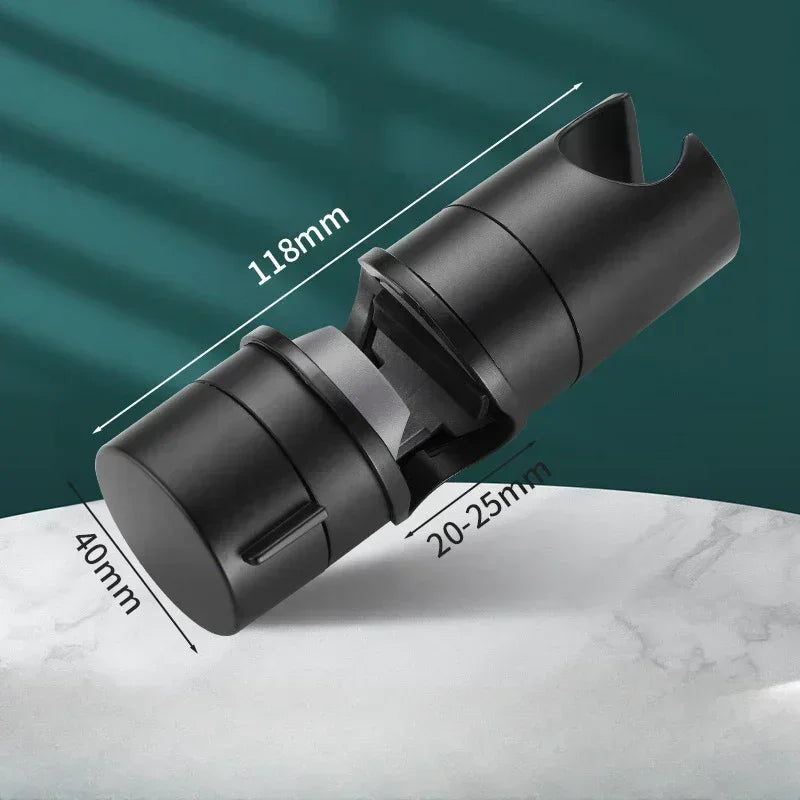 Hot Universal Shower Head Holder Adjustable 18~25mm ABS Chrome Shower Rail Holder Bathroom Accessories Shower Mounting Brackets Peaceful Pleasures Health and Wellness black