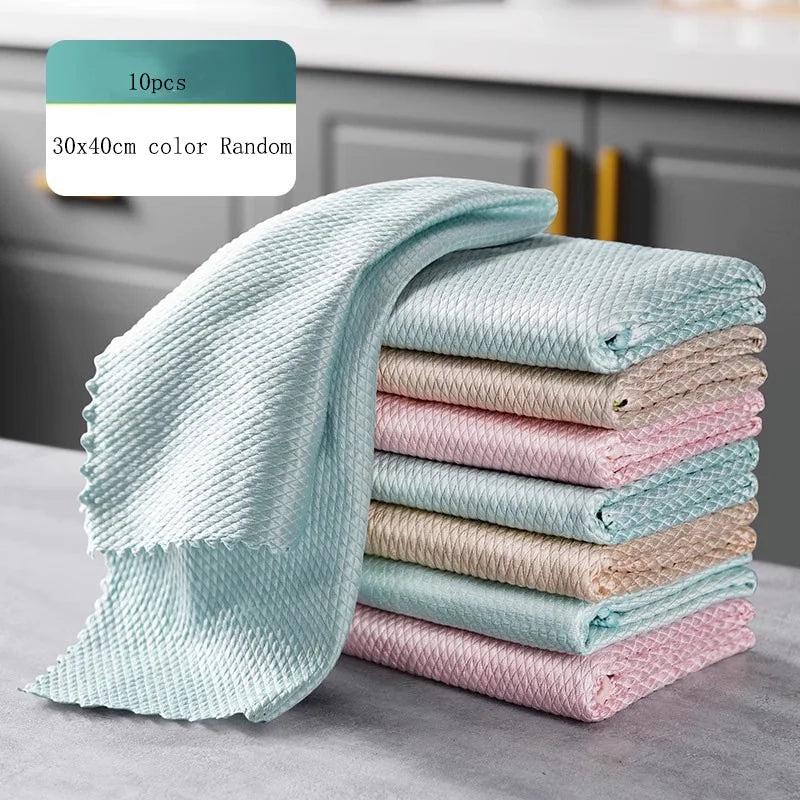 10-Pack Microfiber Cleaning Cloths – Streak-Free, Lint-Free