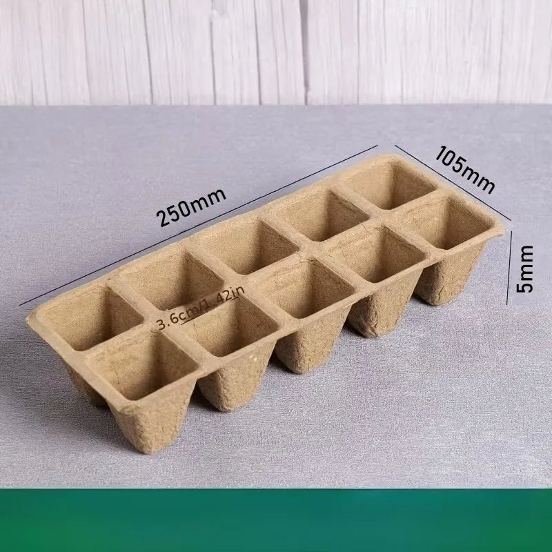10-Cell Biodegradable Seed Starter Tray | Eco Paper Pulp Pots