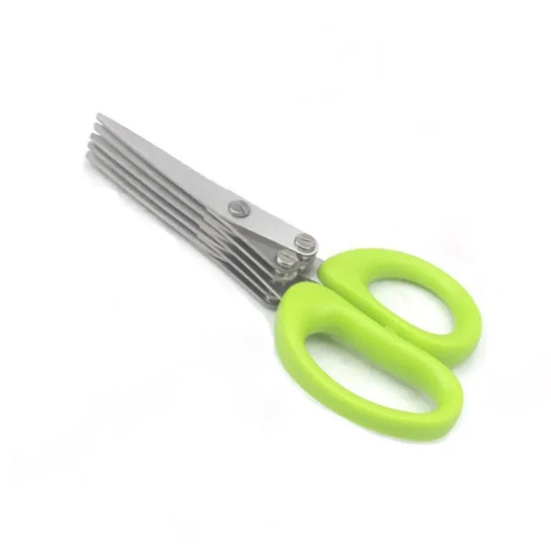 Muti-Layers Kitchen Scissors Stainless Steel Vegetable Cutter Scallion Herb Laver Spices Cooking Tool Cut Kitchen Accessories Peaceful Pleasures Health and Wellness 5 Layers
