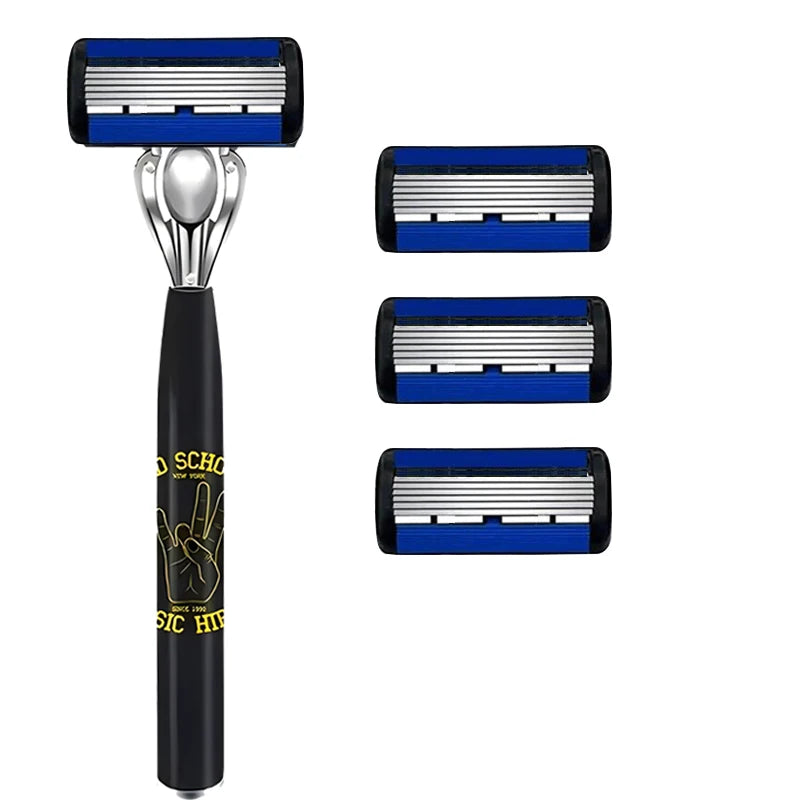 Manual Safety Razor – 1 Handle + 18 Blades | 6-Layer Steel