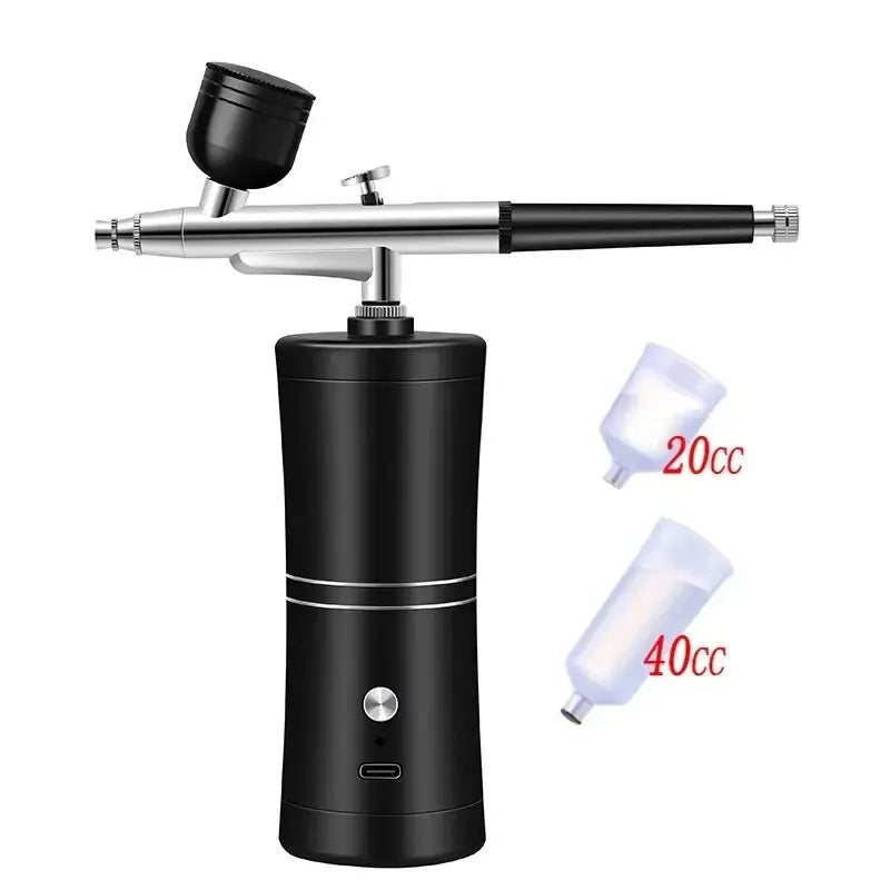 7.4v Airbrush Nail With Compressor Portable Air Brush Nails Compressor For Nail Art Painting Airbrush Compressor Paint Crafts Peaceful Pleasures Health and Wellness Black Kit