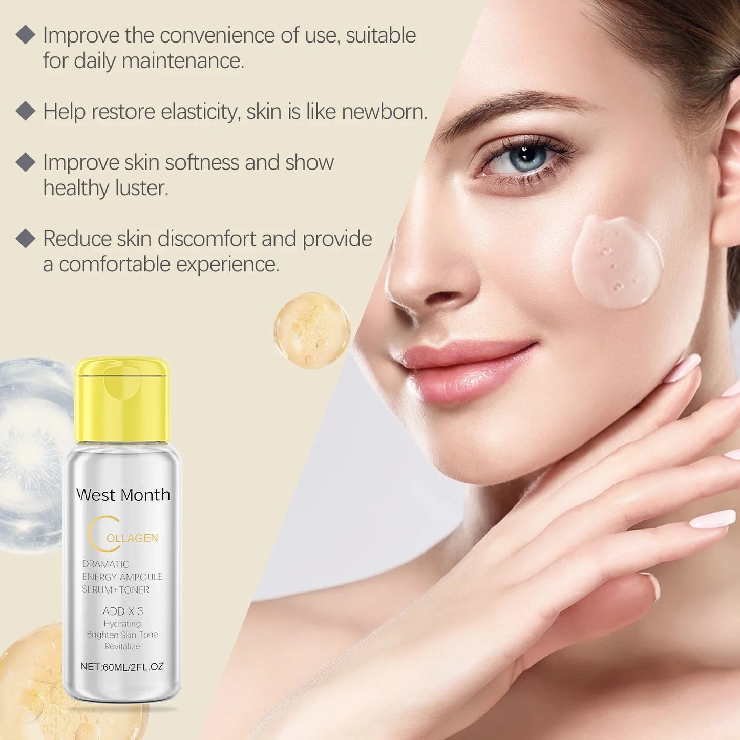 Collagen Toner Essence Water – Hydrating Hyaluronic Facial Serum Facial Toner Essence Oasis Select