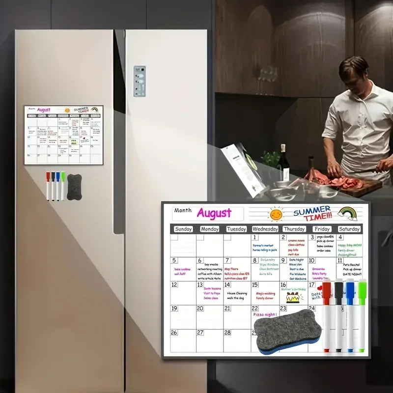 Magnetic Dry Erase Fridge Calendar Monthly Planner Whiteboard
