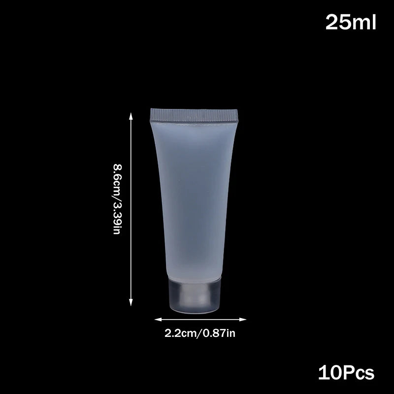 10Pcs Refillable Clear Lotion Containers for Travel Medical Supplies Peaceful Pleasures Health and Wellness 25ml screw cap
