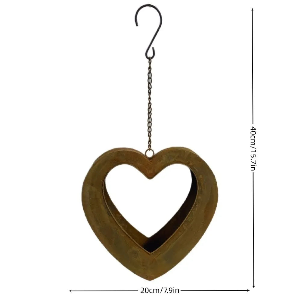 Heart Shape Iron Hanging Planter | Farmhouse Window Decor