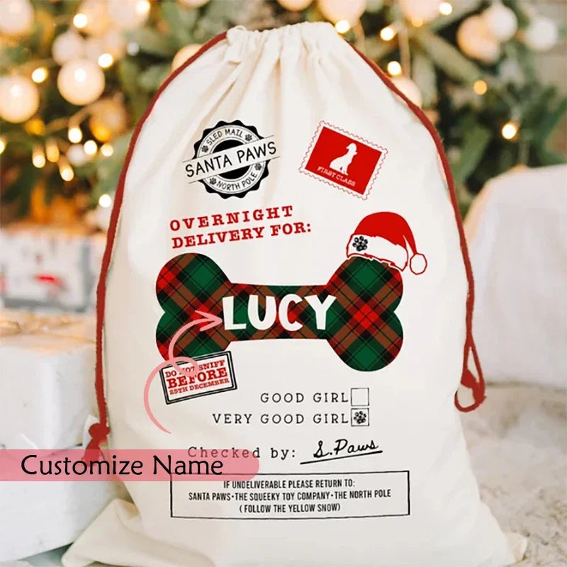 Personalised Santa Sack | Dog & Pet Christmas Stocking Bag