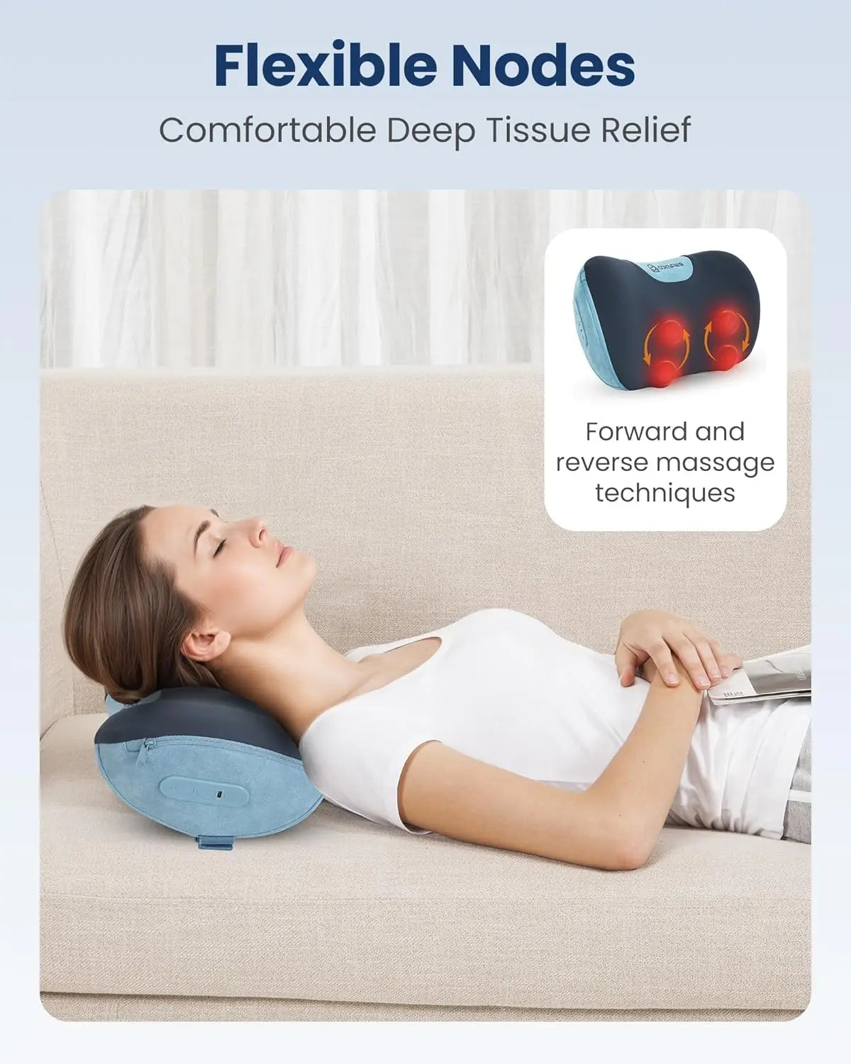 Cordless Shiatsu Neck & Back Massager with Heat – 3D Kneading Peaceful Pleasures Health and Wellness