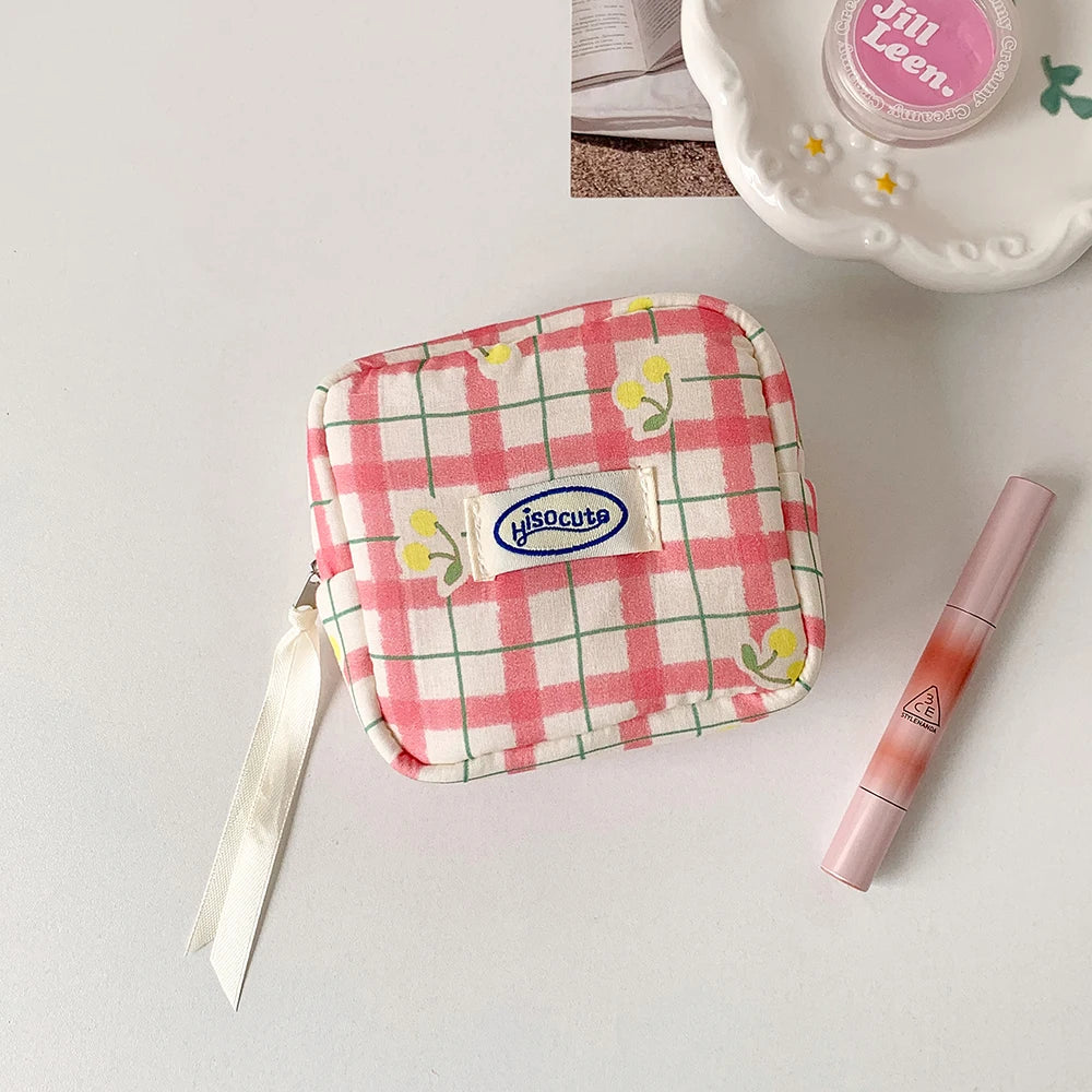Mini Makeup Bag with Compartments | Cute Zipper Cosmetic Pouch Cosmetic Pouch Peaceful Pleasures Health and Wellness B