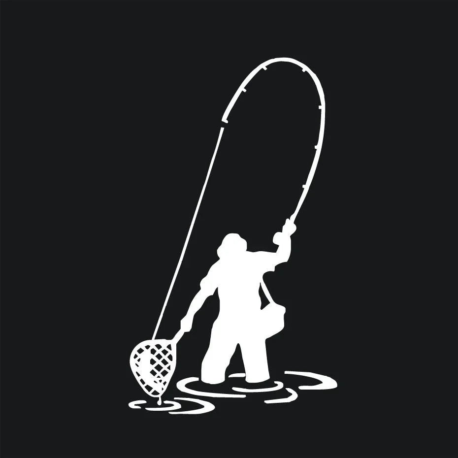 Fishing Fisherman Trout Fish Vinyl Funny Sticker Car Window Laptop Bumper Peaceful Pleasures Health and Wellness