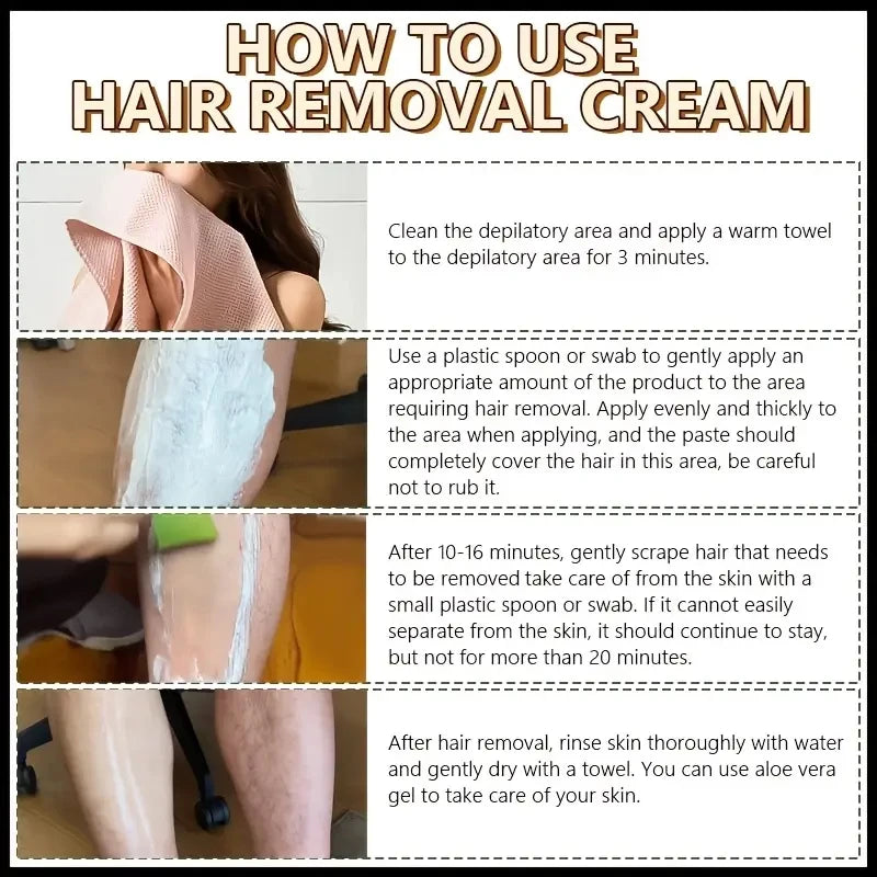 Gentle Hair Removal Cream for Sensitive Skin – Women, 100g Hair Removal Cream Peaceful Pleasures Health and Wellness