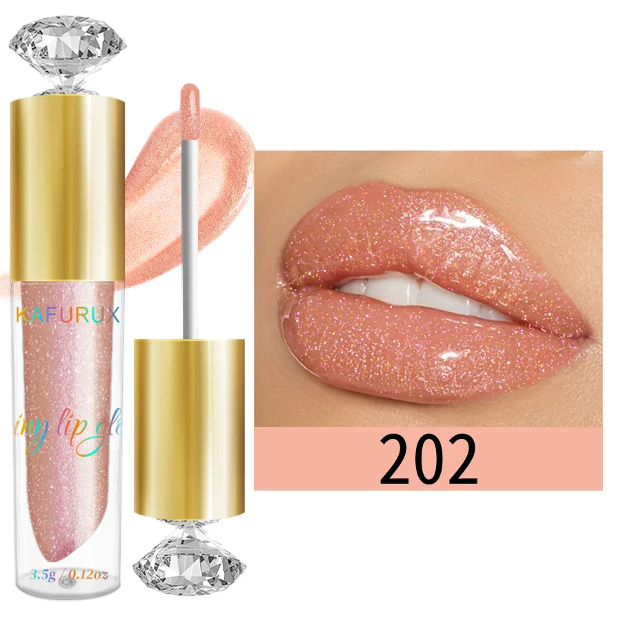 KAFURUX Diamond Glitter Lip Gloss – 9 Shades, Moisturizing