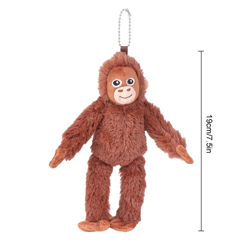 Gorilla Plush Keychain | Stuffed Monkey Doll Backpack Pendant Gift