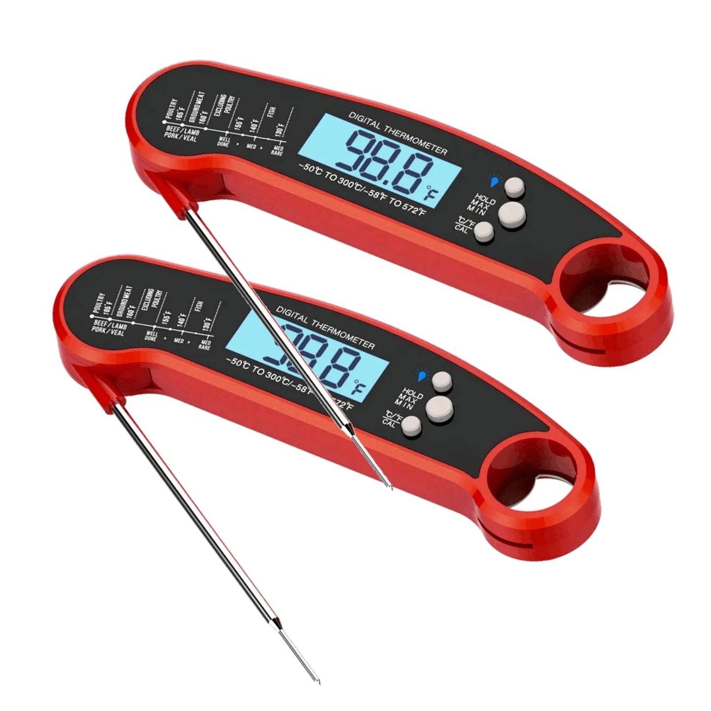 Digital Kitchen Food Digital Thermometer For Meat Water Milk Cooking Grilling Outdoor BBQ Waterproof Instant Read Peaceful Pleasures Health and Wellness 2pcs