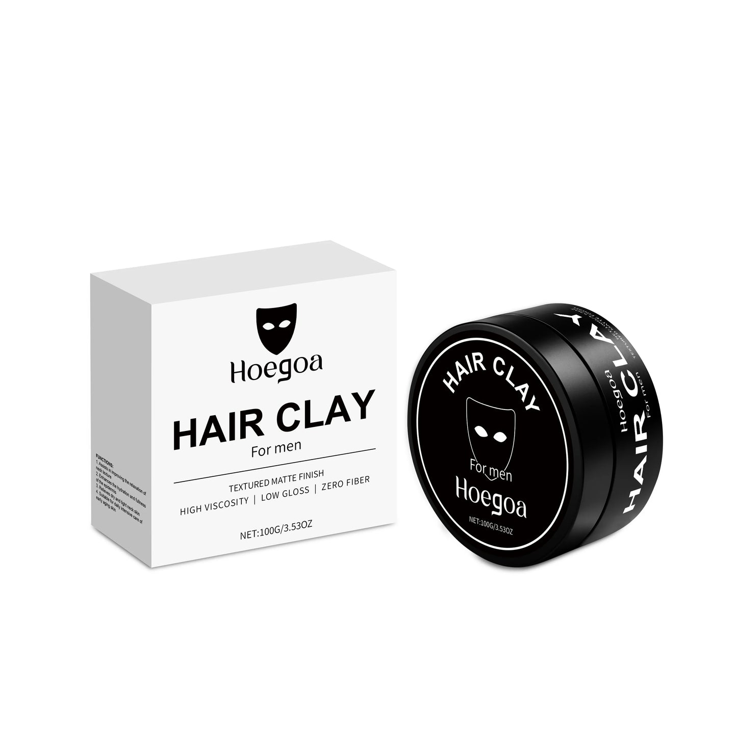 HOEGOA Men's Hair Clay – Strong Hold Matte Finish Styling Mud