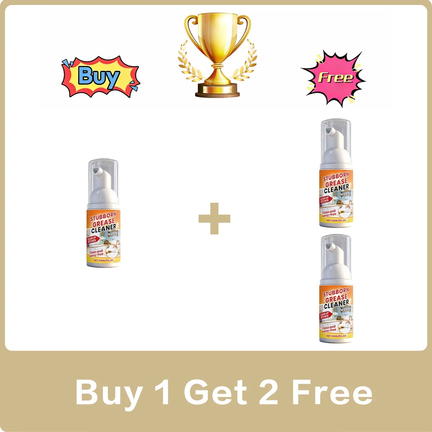 Kitchen Degreaser Foam Spray – Stove & Range Hood Cleaner
