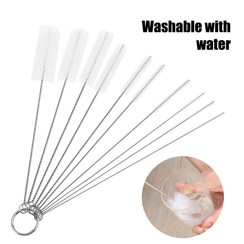 10PCS Cleaning Tattoo Tattoo Equipment Pipeline Cleaning Tools Pipe Brush Stainless Steel Cleaning Cup Brush Milk Bottle Peaceful Pleasures Health and Wellness 10PCS white