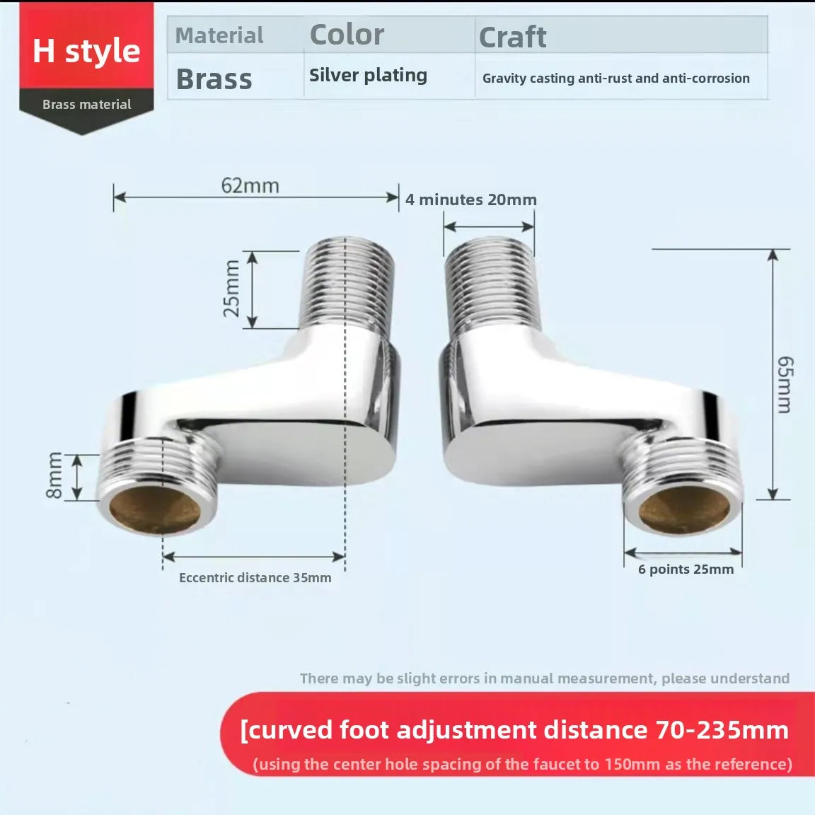 2-Pack 360° Rotatable Shower Faucet Adapter – Stainless Steel